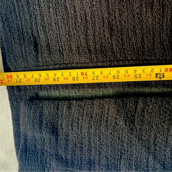 Zara Buttoned Black Textured Knit Midi Skirt Gold Side Buttons & Slit Size L - Picture 7 of 10